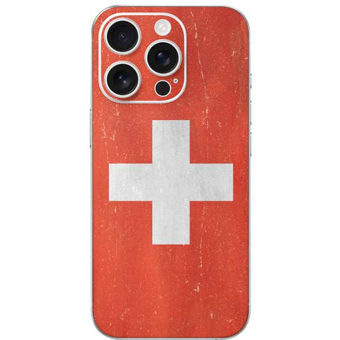 Switzerland Flag Distressed iPhone 16 Pro Skin